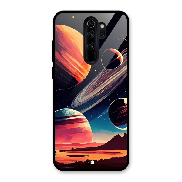 Space Planets Glass Back Case for Redmi Note 8 Pro