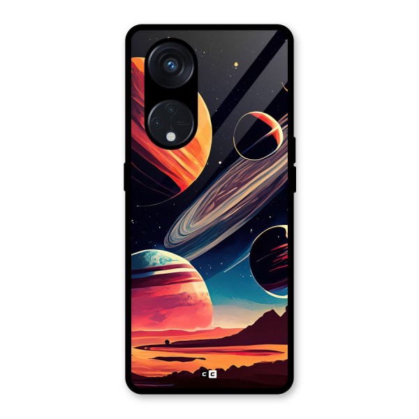 Space Planets Glass Back Case for Reno8 T 5G