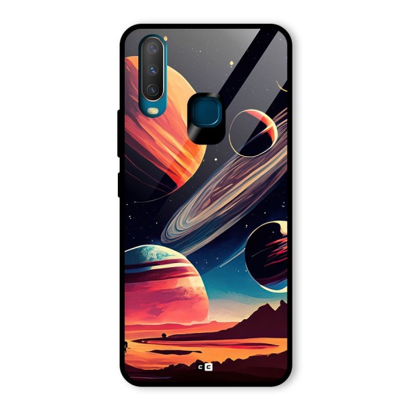 Space Planets Glass Back Case for Vivo U10