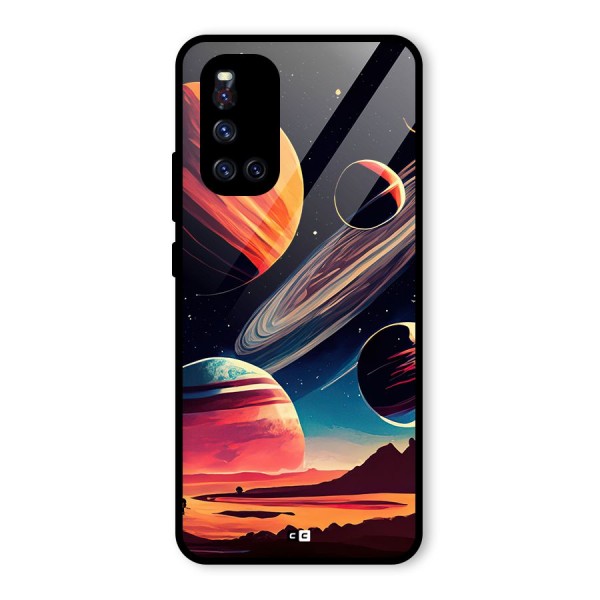 Space Planets Glass Back Case for Vivo V19