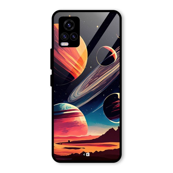 Space Planets Glass Back Case for Vivo V20