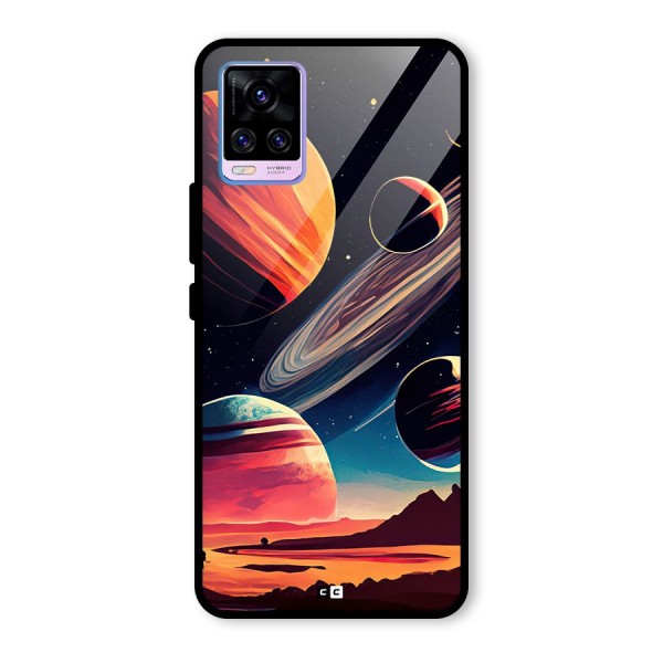 Space Planets Glass Back Case for Vivo V20 Pro