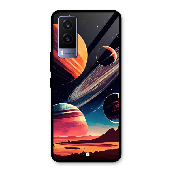 Space Planets Glass Back Case for Vivo V21e 5G