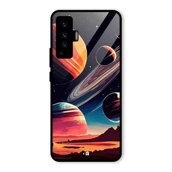 Space Planets Glass Back Case for Vivo X50