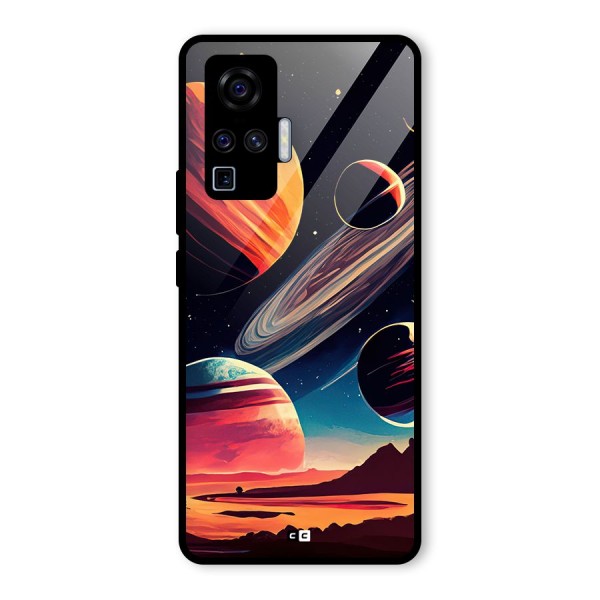 Space Planets Glass Back Case for Vivo X50 Pro