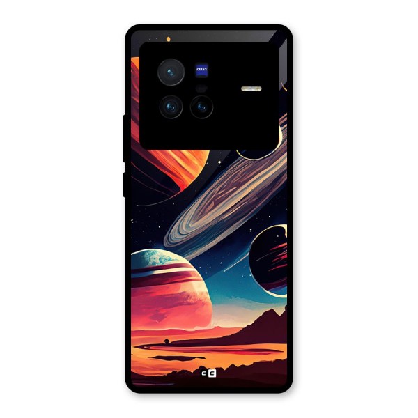 Space Planets Glass Back Case for Vivo X80