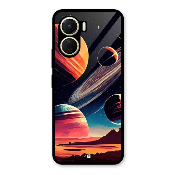 Space Planets Glass Back Case for Vivo Y16