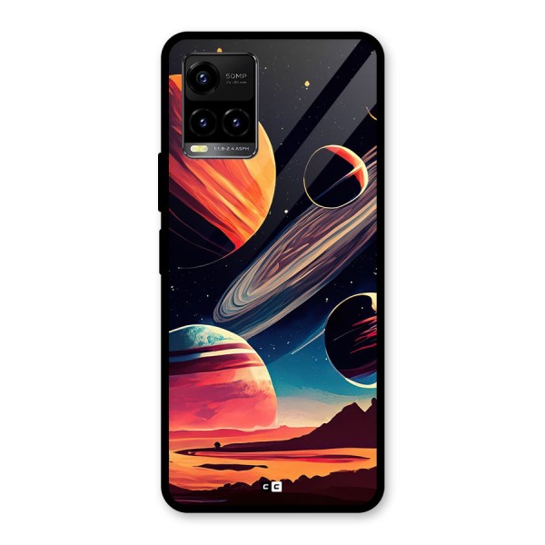 Space Planets Glass Back Case for Vivo Y21A