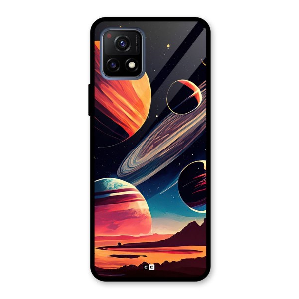 Space Planets Glass Back Case for Vivo Y72 5G