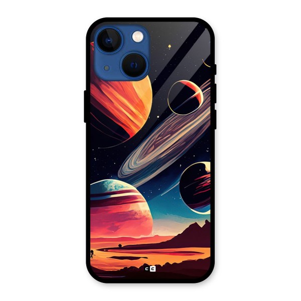 Space Planets Glass Back Case for iPhone 13 Mini