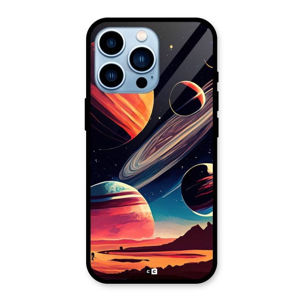 Space Planets Glass Back Case for iPhone 13 Pro