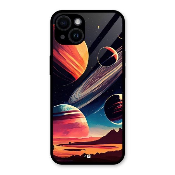 Space Planets Glass Back Case for iPhone 14