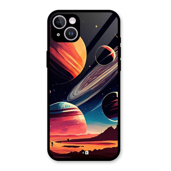 Space Planets Glass Back Case for iPhone 14 Plus