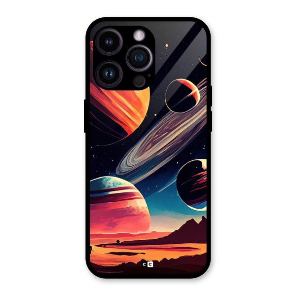 Space Planets Glass Back Case for iPhone 14 Pro Max