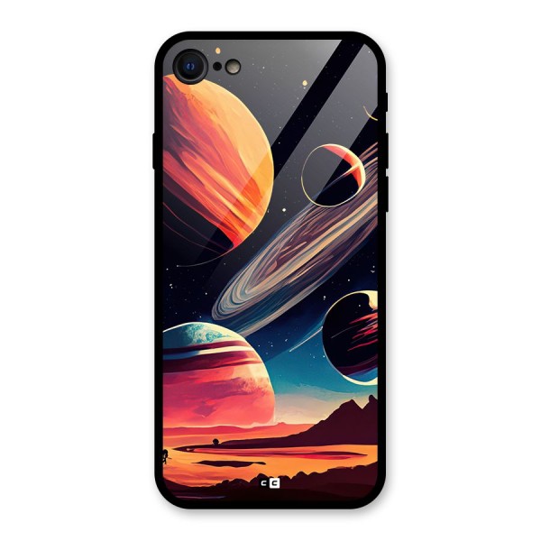 Space Planets Glass Back Case for iPhone 7