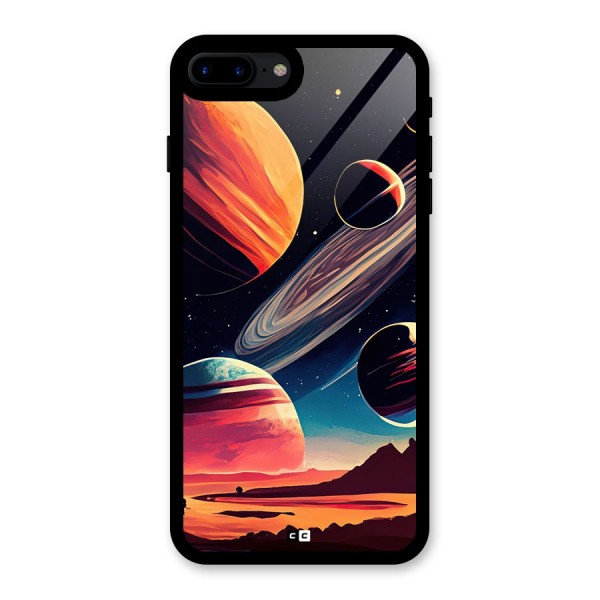 Space Planets Glass Back Case for iPhone 8 Plus