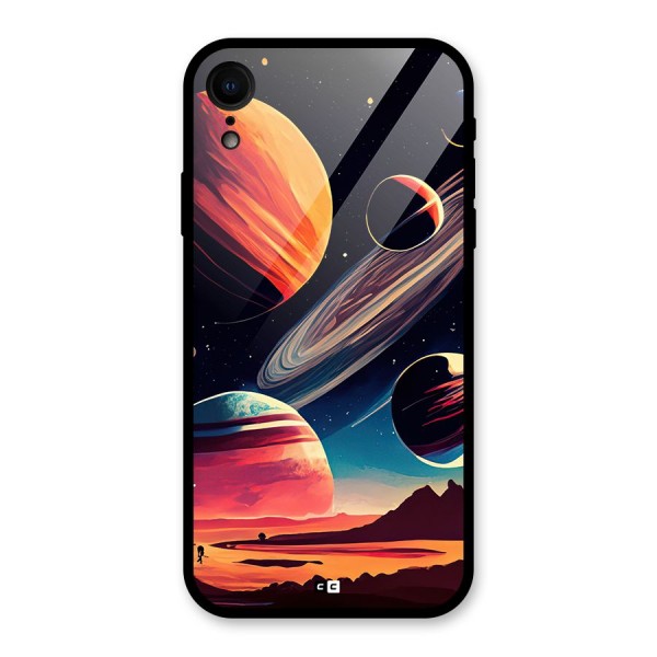 Space Planets Glass Back Case for iPhone XR