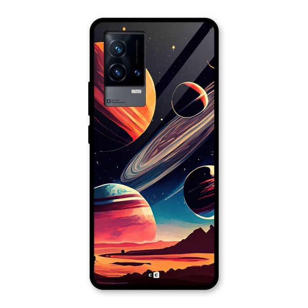 Space Planets Glass Back Case for iQOO 9 5G