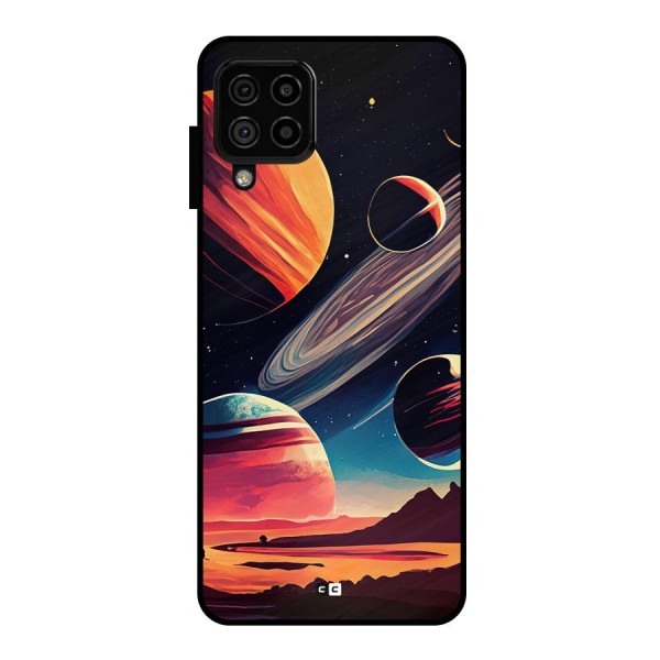 Space Planets Metal Back Case for Galaxy A22 4G