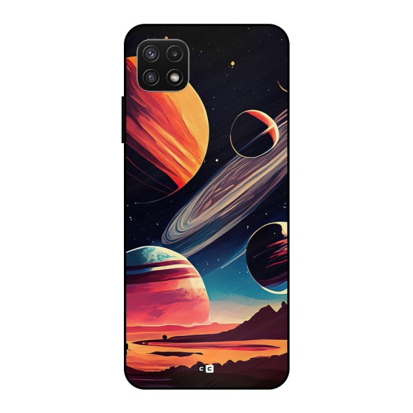 Space Planets Metal Back Case for Galaxy A22 5G