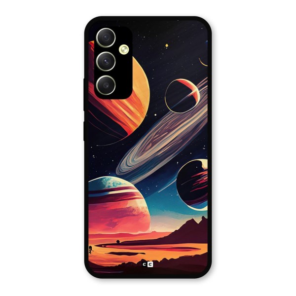 Space Planets Metal Back Case for Galaxy A34