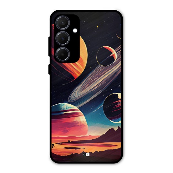 Space Planets Metal Back Case for Galaxy A35