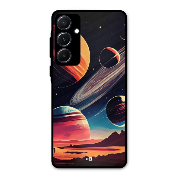 Space Planets Metal Back Case for Galaxy A55