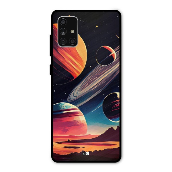 Space Planets Metal Back Case for Galaxy A71