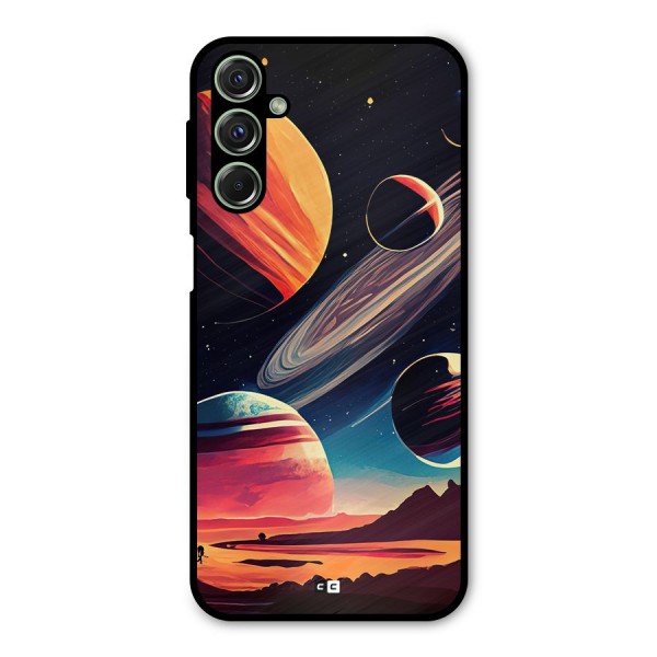 Space Planets Metal Back Case for Galaxy F34