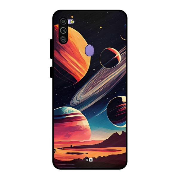 Space Planets Metal Back Case for Galaxy M11