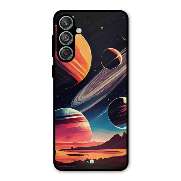 Space Planets Metal Back Case for Galaxy M55 5G