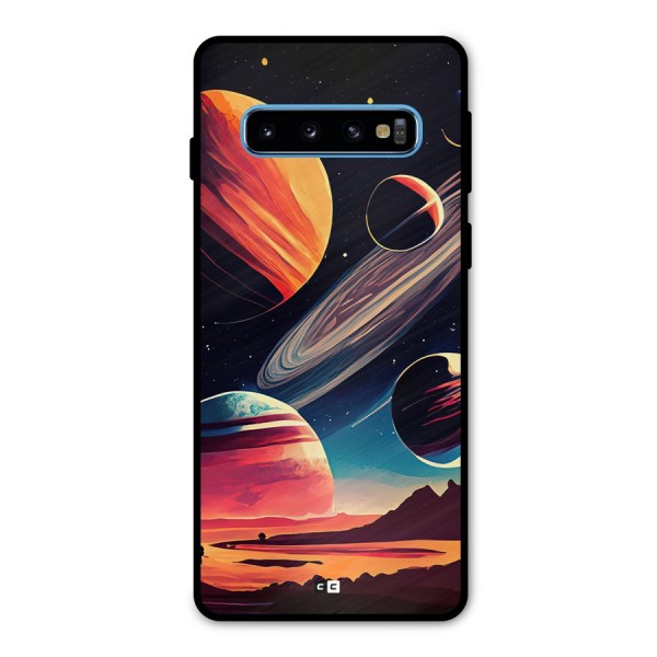 Space Planets Metal Back Case for Galaxy S10