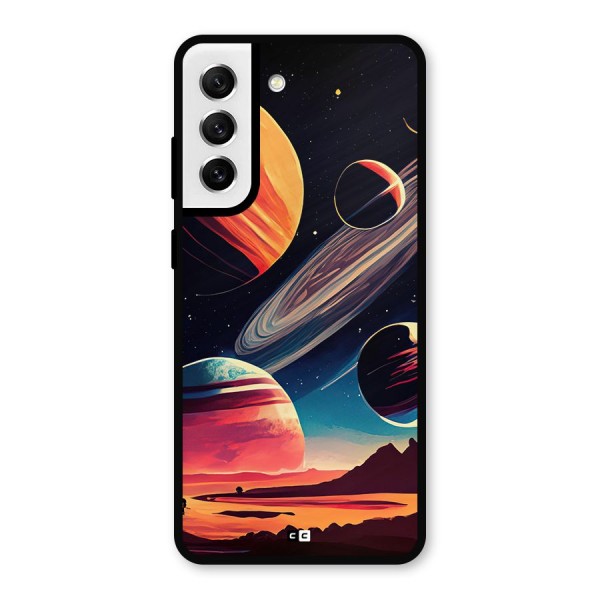 Space Planets Metal Back Case for Galaxy S21 FE 5G