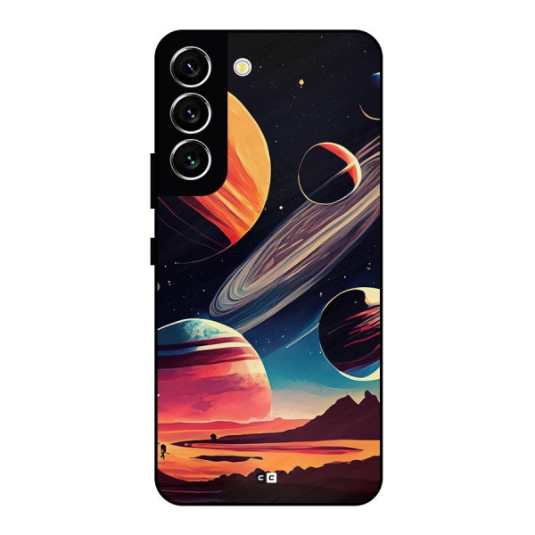 Space Planets Metal Back Case for Galaxy S22 5G