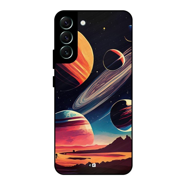 Space Planets Metal Back Case for Galaxy S22 Plus 5G