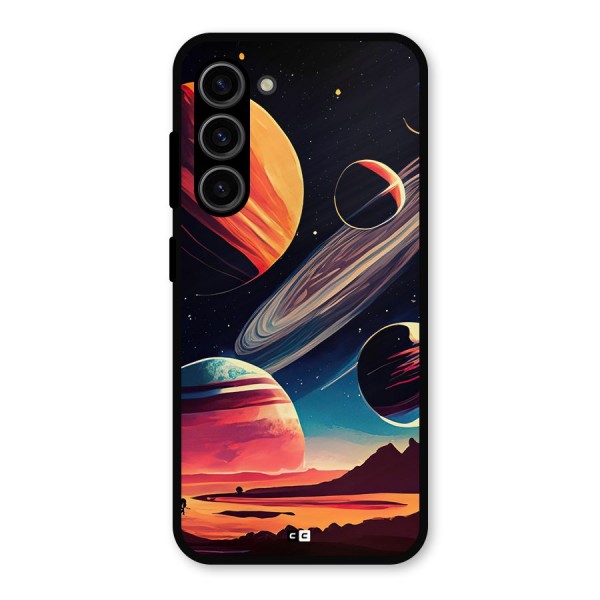 Space Planets Metal Back Case for Galaxy S23