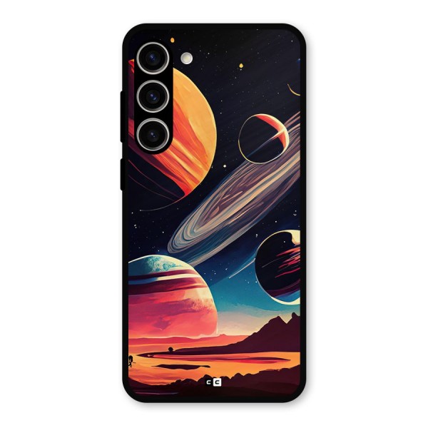 Space Planets Metal Back Case for Galaxy S23 Plus