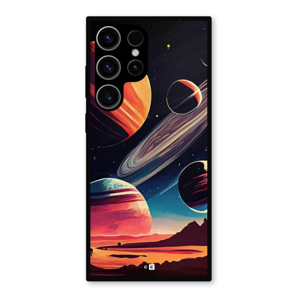 Space Planets Metal Back Case for Galaxy S23 Ultra