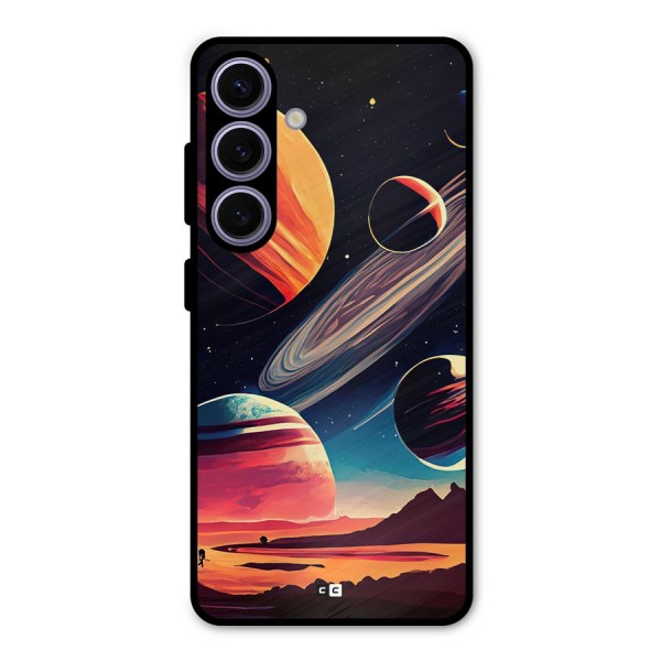 Space Planets Metal Back Case for Galaxy S24