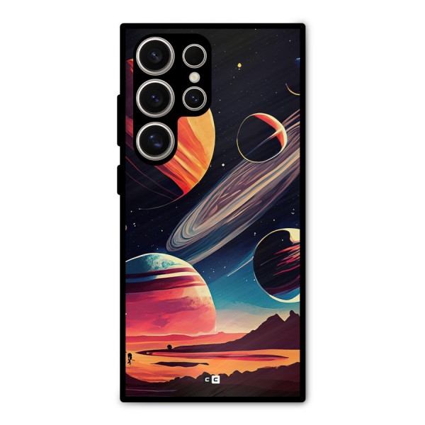 Space Planets Metal Back Case for Galaxy S24 Ultra