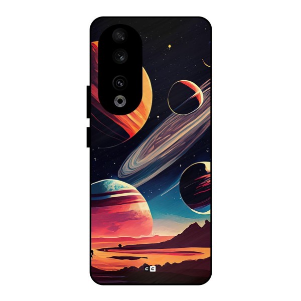 Space Planets Metal Back Case for Honor 90