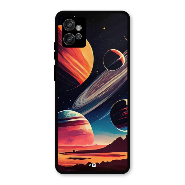 Space Planets Metal Back Case for Moto G32