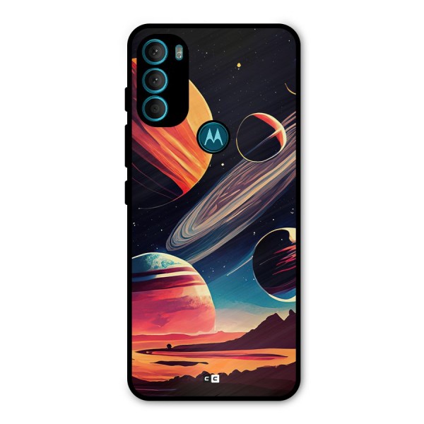 Space Planets Metal Back Case for Moto G71 5G