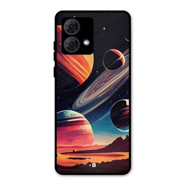 Space Planets Metal Back Case for Moto G84