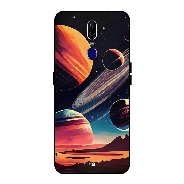 Space Planets Metal Back Case for Oppo F11