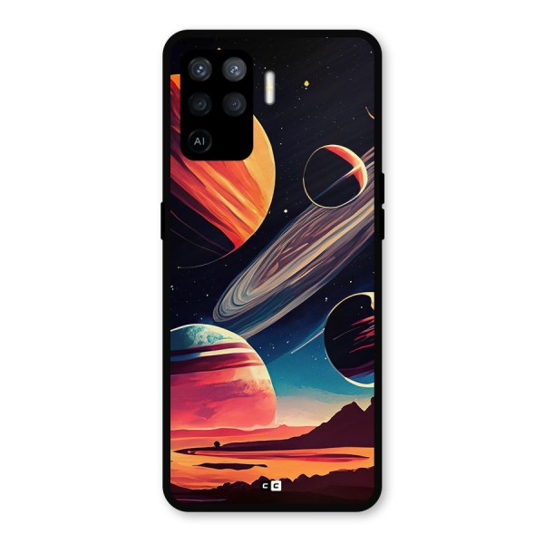 Space Planets Metal Back Case for Oppo F19 Pro