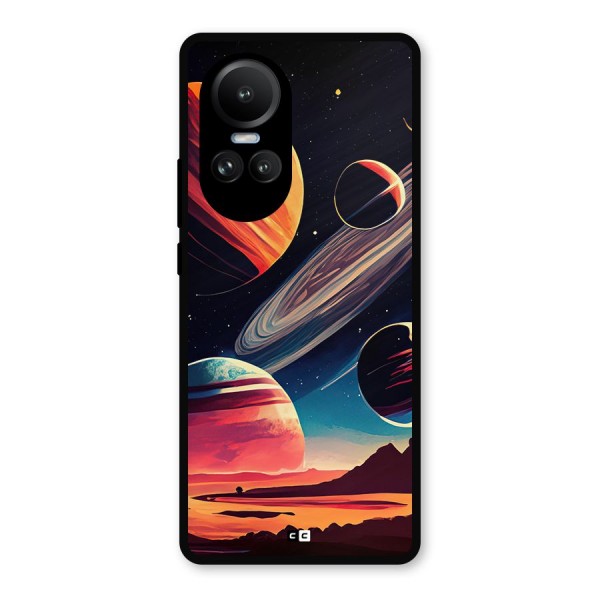 Space Planets Metal Back Case for Oppo Reno10