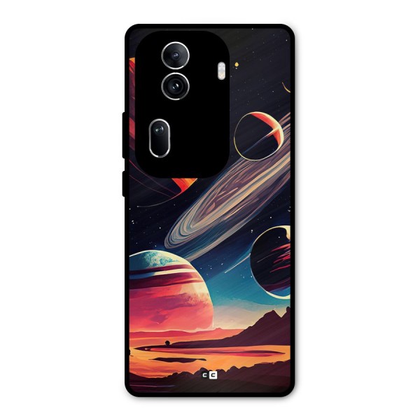 Space Planets Metal Back Case for Oppo Reno11 Pro 5G