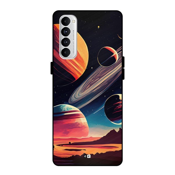 Space Planets Metal Back Case for Oppo Reno4 Pro