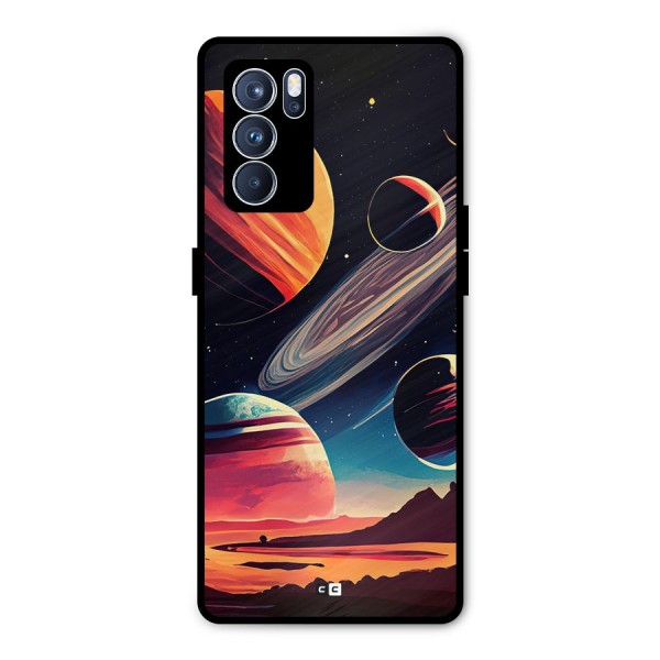 Space Planets Metal Back Case for Oppo Reno6 Pro 5G